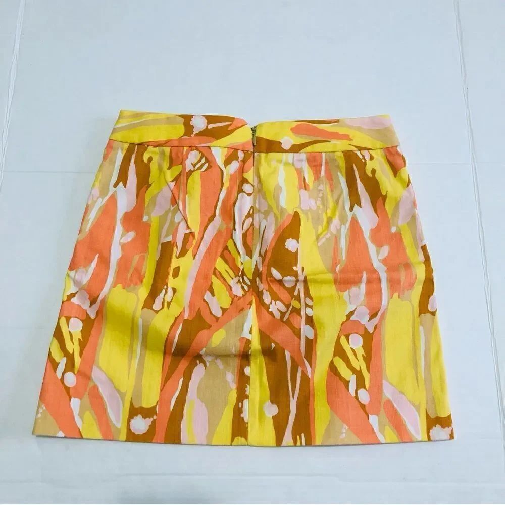 J. Crew Yellow Patterned Skirt (0) - Picture 4 of 5